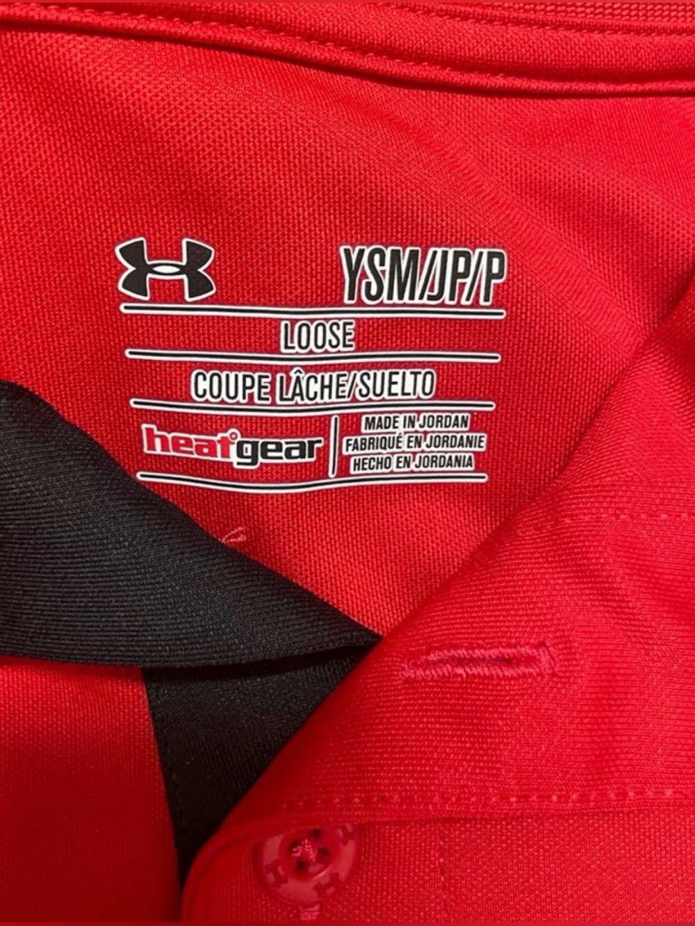 Youth Boys Under Armour Polo Shirt Bundle- Set of 2 | Black/Red | Size YS - Picture 8 of 10